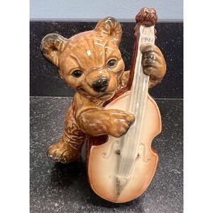 GOEBEL West Germany 5 Inch‎ Bear Playing the Bass Cello #33130
